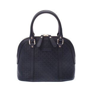 GUCCI Guccissima Handbag Navy Blue Calfskin Bag